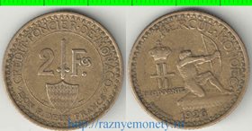 Монако 2 франка 1926 год (тип II, год-тип) (тираж 75.000)