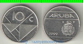 Аруба 10 центов 1999 год (Беатрикс, тип III, листок)