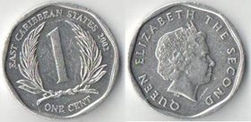 Восточные Карибские Штаты 1 цент (2002-2013) (тип II) (Елизавета II)
