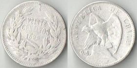Чили 20 сентаво 1899 год (серебро)