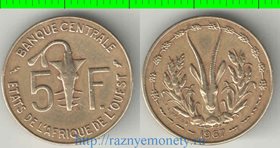 Западная африка 5 франков (1965-2000) (тип II)  (алюминий-никель-бронза)