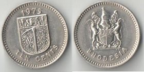 Родезия (Республика) 10 центов 1975 год (нечастый тип)