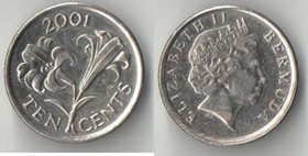 Бермуды (Бермудские острова) 10 центов 2001 год (Елизавета II) (тип III)