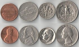 США 1, 5, 10, 25 центов (1988-2005)