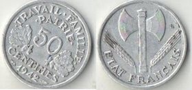 Франция 50 сантимов 1942 год (топор)