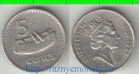 Фиджи 5 центов (1986-1987) (Елизавета II) (тип II, медно-никель)