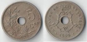 Бельгия 5 сантимов (1904-1905) (Belgique) (тип II)