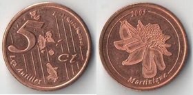 Мартиника 5 евроцентов 2005 год