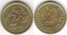 Польша 2 гроша 2015 год