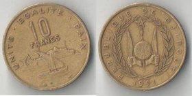 Джибути 10 франков (1977-2004) (нечастый номинал)