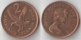 Фолклендские острова 2 пенса (1974-1992) (тип I) (бронза) (Елизавета II)