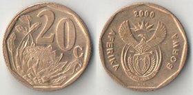 ЮАР 20 центов 2000 год  AFERIKA BORWA