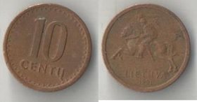 Литва 10 центов 1991 год
