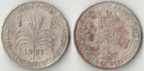 Гваделупа 1 франк 1921 год