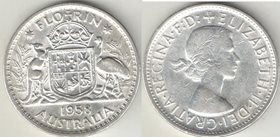 Австралия 1 флорин 1958 год (Елизавета II) (серебро) (тип II) (тип 1955-1963)