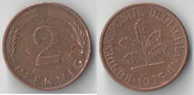 Германия (ФРГ) 2 пфеннига (тип 1967-2001, медь-сталь) А, D, F, G, J