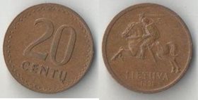 Литва 20 центов 1991 год