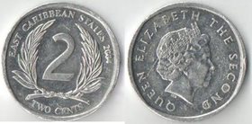 Восточные Карибские Штаты 2 цента (2002-2004) (тип II) (Елизавета II)