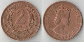 Британские Карибские Территории 2 цента (1955-1965) (Елизавета II)
