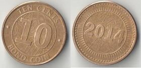 Зимбабве 10 центов 2014 год (нечастый тип)