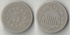США 5 центов 1867 год (нечастая) (здание)