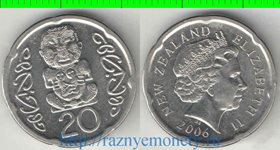 Новая Зеландия 20 центов (2006-2010) (Елизавета II) (тип VI, никель-сталь, 21,75мм)