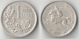 Литва 1 лит 1925 год (серебро)