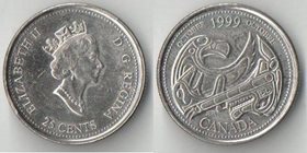 Канада 25 центов 1999 год (Елизавета II) (Октябрь)
