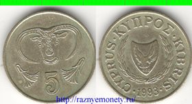Кипр 5 центов (1991-2004, тип III)