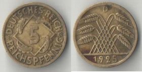 Германия (Веймарская республика) 5 REICHS пфеннигов (1924-1925) A, D, E