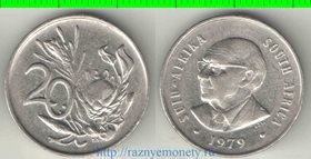 ЮАР 20 центов 1979 год (Дидерихс) SUID (нечастый тип и номинал)