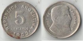 Аргентина 5 сентаво (1953-1955) (тип III) (медно-никель-сталь)