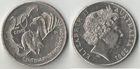 Австралия 20 центов 2001 год (Елизавета II) (Столетие Федерации - Западная Австралия)