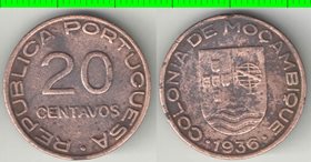 Мозамбик Португальский 20 сентаво 1936 год (тип I)