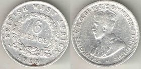 Западная африка Британская 6 пенсов 1913 год (Георг V) (серебро) (редкость)