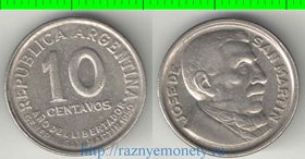Аргентина 10 сентаво 1950 год (год-тип, нечастый тип)