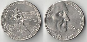 США 5 центов 2005 год D (Тихоокеанское побережье)