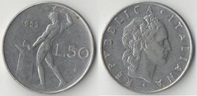 Италия 50 лир (1954-1989) (тип I, большая) (кузнец)