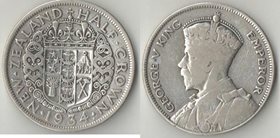 Новая Зеландия 1/2 кроны 1934 год (Георг V) (серебро)