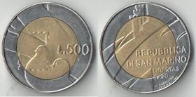 Сан-Марино 500 лир 1990 год (биметалл)