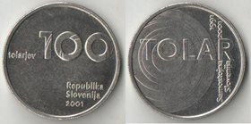 Словения 100 толариев 2001 год (10 лет Независимости) (нечастый тип и номинал)