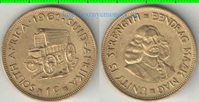 ЮАР 1 цент 1961 год (повозка)