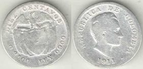 Колумбия 10 сентаво (1911-1942) (серебро)