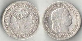 Гаити 10 сентимо 1881 год (серебро) (редкость)