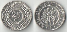 Нидерландские Антиллы 25 центов  (1989-2000) (Беатрикс, тип II, ромбик)