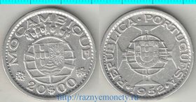 Мозамбик Португальский 20 эскудо 1952 год (тип I) (серебро)