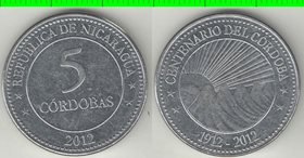 Никарагуа 5 кордоба 2012 год (100 лет кордобе) (редкий тип)