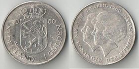 Нидерланды 1 гульден 1980 год (коронация)