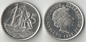 Кайман острова 25 центов (1999-2008) (Елизавета II) (тип III)