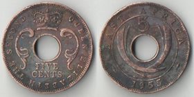 Восточная Африка 5 центов 1955 год (Елизавета II)